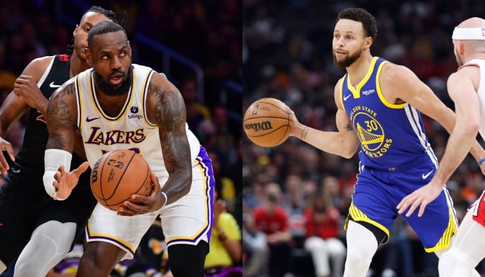 This combination of images shows basketball legends LeBron James (left) and Stephen Curry. — Reuters
