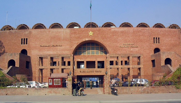 The front facade of the PCB headquarters in Lahore. — PCB
