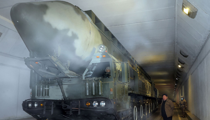 This picture on December 19, 2023, shows North Korean leader Kim Jong Un inspecting the launch preparation status of a Hwasongpho-18 intercontinental ballistic missile (ICBM) at an undisclosed location in North Korea. — AFP