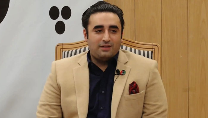 PPP Chairman Bilawal Bhutto-Zardari interacts with Shaheed Zulfikar Ali Bhutto Institute of Science and Technology (SZABIST) Islamabad campus on January 29, 2024, in this photo taken from a video. — X/@MediaCellPPP