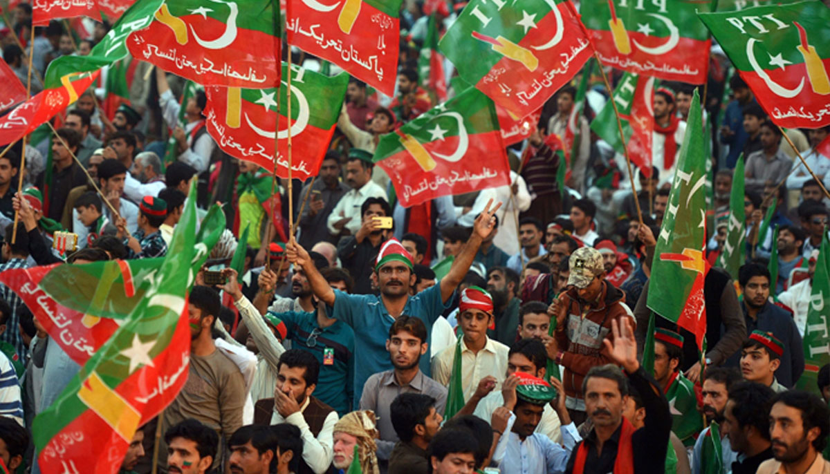 A picture from the PTI gathering in Rawalpindi on November 26, 2022.— AFP