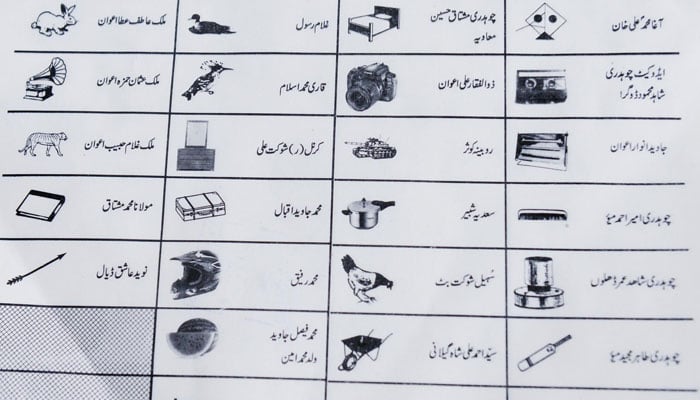An image of a ballot paper for elections in Pakistan. — AFP/File