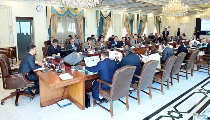 Caretaker Prime Minister Anwaar-ul-Haq Kakar chairs a meeting of the Caretaker Federal Cabinet in Islamabad on January 30, 2024. —APP