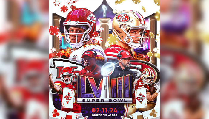 The poster for Super Bowl LVIII (58). — X/@NFLonFOX