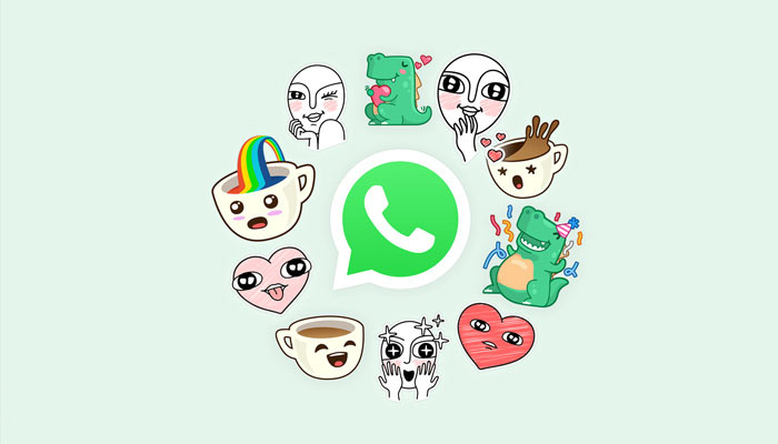 An illustration showing WhatsApp stickers around the messengers logo. — WhatsApp/File