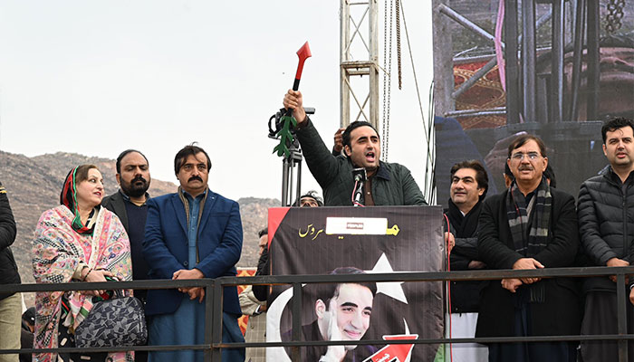 PPP Chairman Bilawal Bhutto-Zardari addresses the election rally in Malakand district, Khyber Pakhtunkhwa (KP) on January 31, 2024. — X/MediaCellPPP