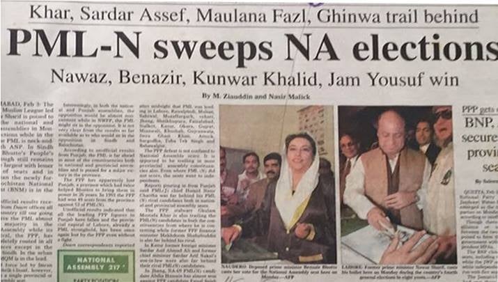 Newspaper with report about 1997 elections results.—The News