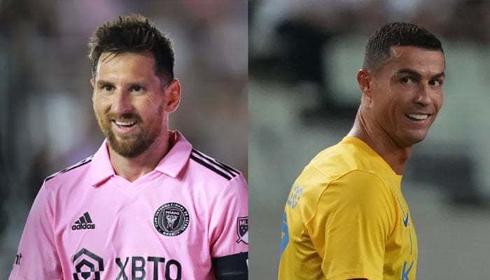Inter Miamis Messi (left) and Al Nassrs Ronaldo. — 90 min