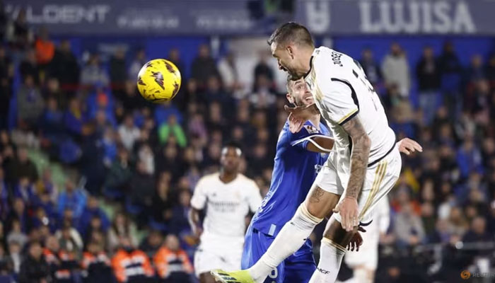 Striker Joselu scores first goal for Real Madrid in a match against Getafe on Feb 1, 2024. — Reuters