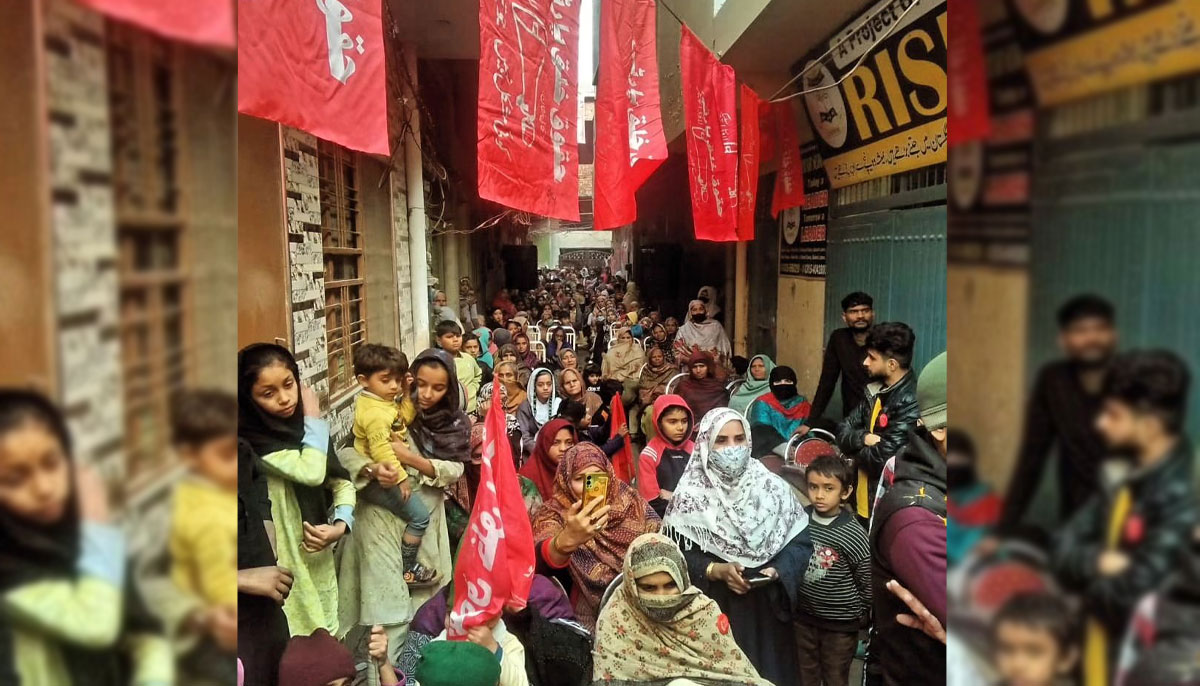 A large number of females participate in a meeting of HKP in PP-160 Lahore, Punjab in this undated photo.—Instagram@ammarjan43