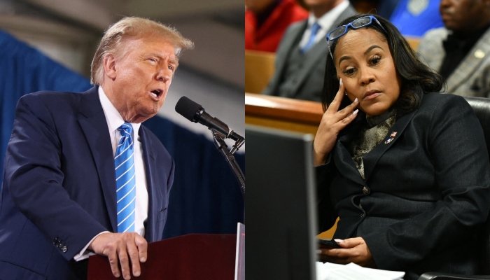 This combination of images shows Republican presidential candidate and former US President Donald Trump and Fulton County District Attorney Fani Willis. — Reuters, AFP/Files