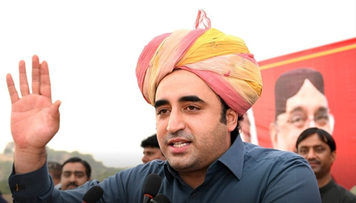 PPP Chairman Bilawal Bhutto-Zardari addresses the rally in Tharparkar on February 3, 2024. — X/@MediaCellPPP