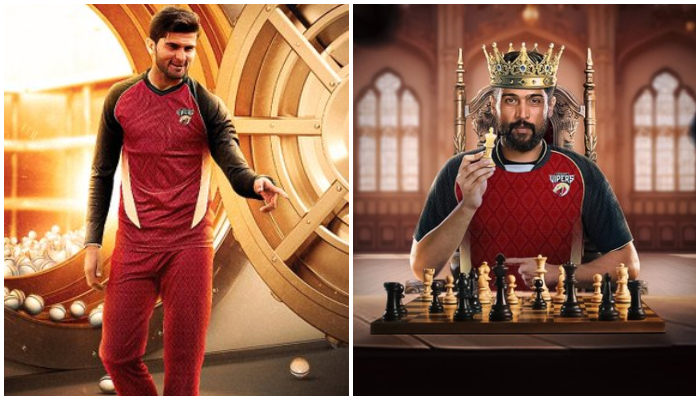 Pakistan T20 captain Shaheen Shah Afridi (left) and left-arm fast Mohammad Amir in these undated images. — X/@TheDesertVipers