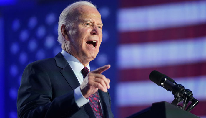 US President Joe Biden holds a campaign rally ahead of the states Democratic presidential primary, in Las Vegas, Nevada, US February 4, 2024. — Reuters