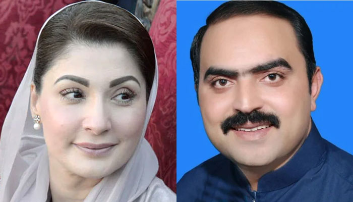 Maryam Nawaz (left) and Shehzad Farooq. — Twitter/Geoelectioncell