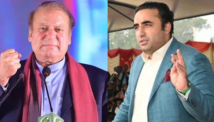 PML-N supremo Nawaz Sharif (left) and PPP Chairman Bilawal Bhutto Zardari. — Facebook/PMLN