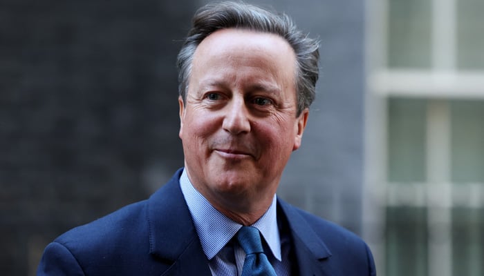 Britains former Prime Minister and newly appointed Foreign Secretary David Cameron walks outside 10 Downing Street in London, Britain November 13, 2023. — Reuters