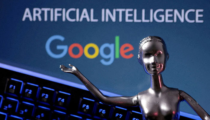 Google logo and AI Artificial Intelligence words are seen in this illustration taken, May 4, 2023. — Reuters