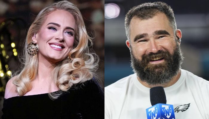 Adele pulls Jason Kelces leg over Super Bowl joke