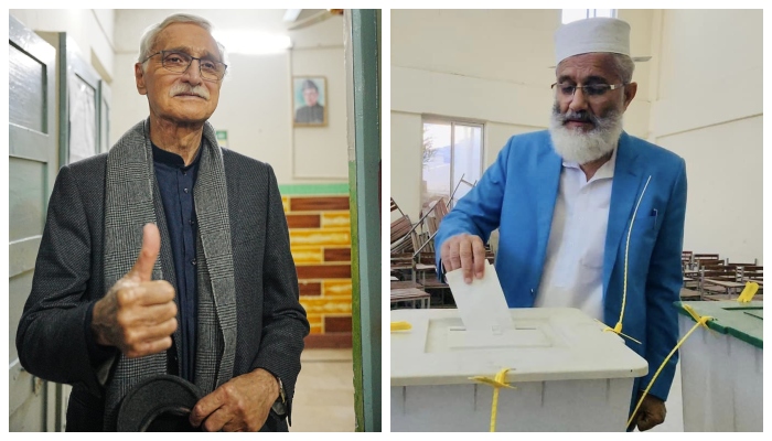 IPP Patron-in-Chief Jahangir Tareen (left) and JI Emir Sirajul Haq. — Facebook/@JahangirKTareen/@SirajOfficial/File