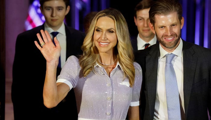 An undated image of Lara Trump with husband Eric Trump. — Reuter/File