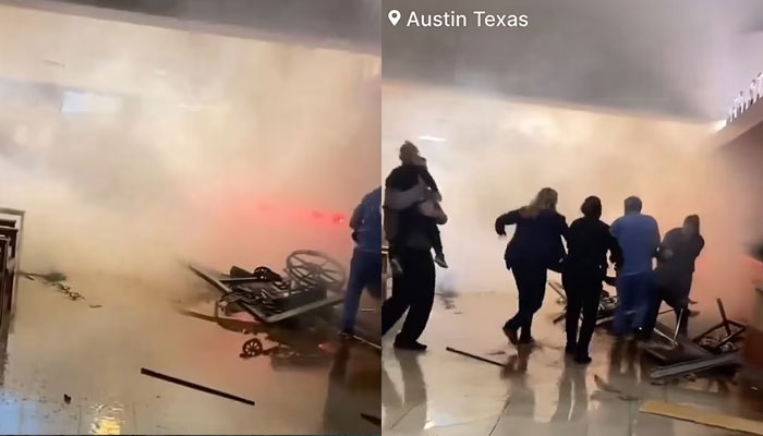 The car smashed into the ER at St. Davids North Austin Medical Center shortly after 5:30pm, Austin-Travis County Emergency Medical Services said.—X/RawsAlerts
