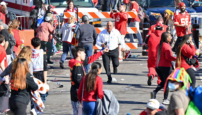 Fans run after shots were fired after the celebration of the Kansas City Chiefs winning Super Bowl LVIII in Kansas City, Missouri, US on February 14, 2024. — Reuters