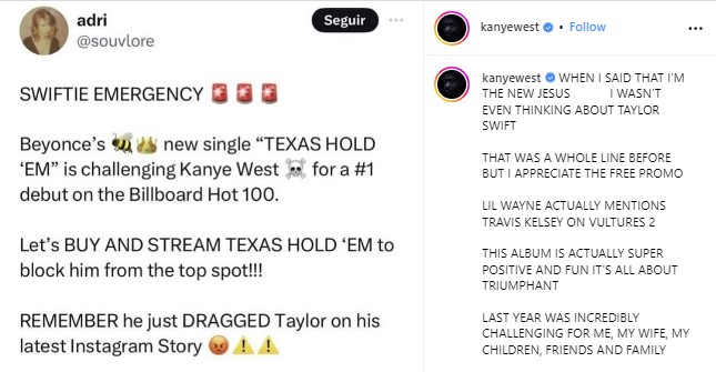 Kanye West comes out as a true admirer of Taylor Swift amid Beyonce drama
