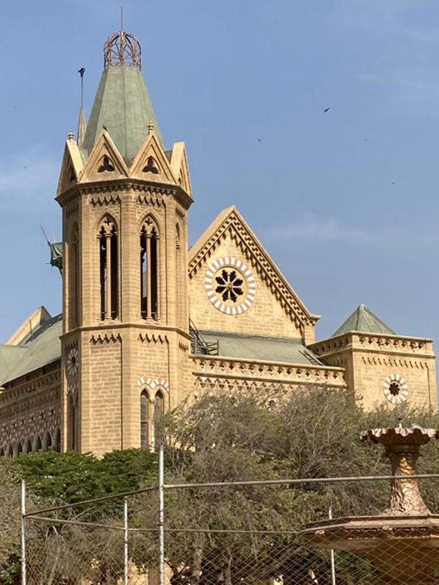 The Frere Hall buildings front facade. — Photo by author