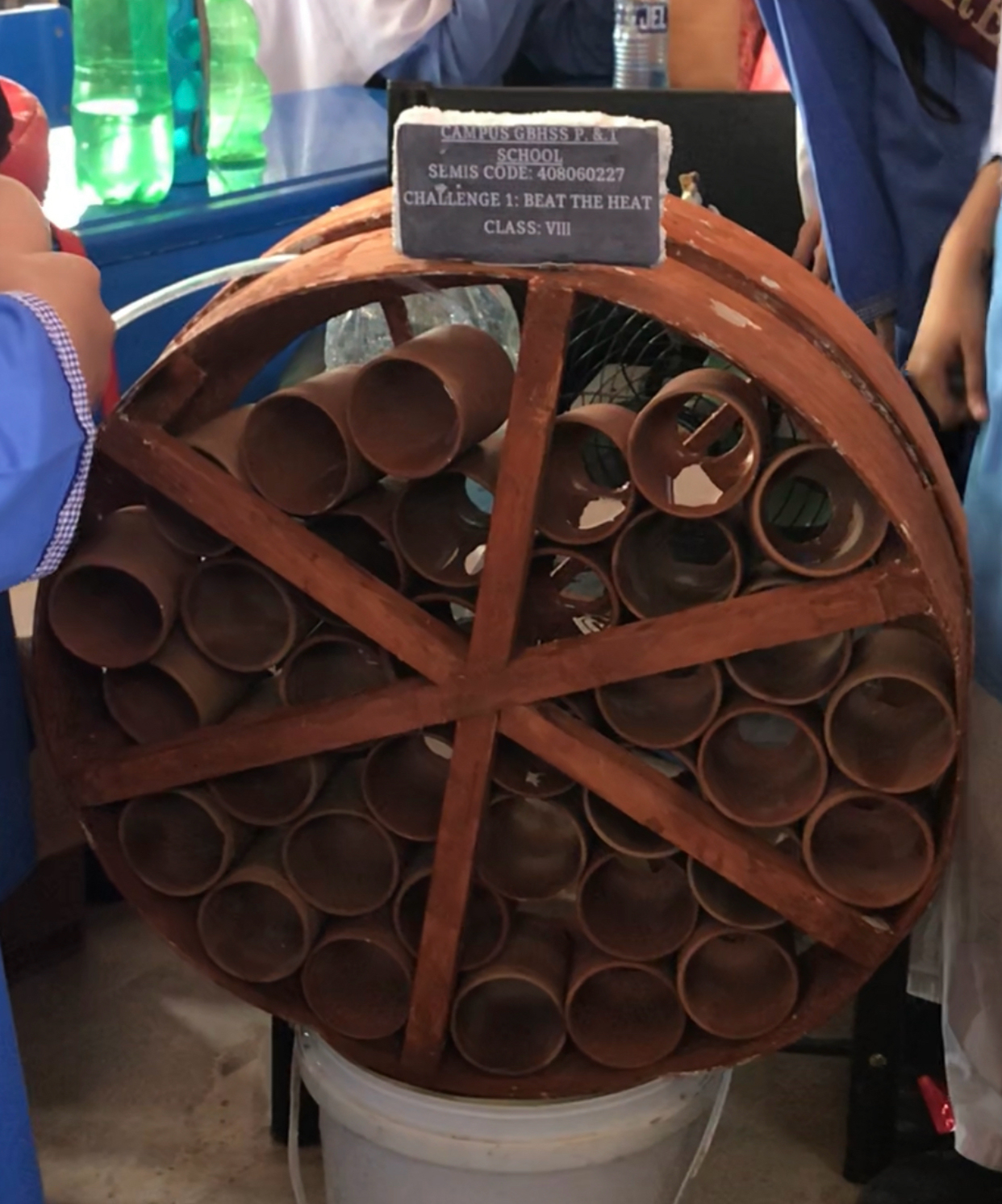 A cooler made by 8th grade female students from a participating school in Karachi South. — Photo by author