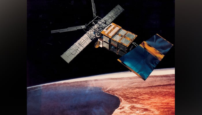 An artistic conception shows the European Space Agency (ESA), its European Remote Sensing (ERS-2) satellite in orbit. — ESA website