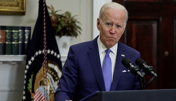 US President Joe Biden announces additional military and humanitarian aid for Ukraine as well as fresh sanctions against Russia, in the Roosevelt Room at the White House in Washington, US. — Reuters/File