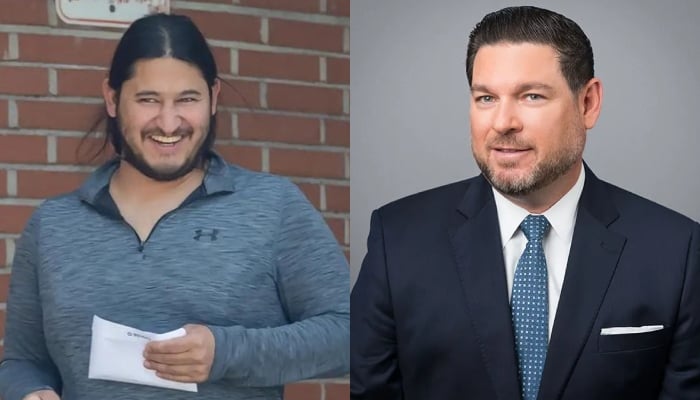 This combination of images shows Powerball billionaire Edwin Castro (left) and his public representative Terry Fahn. — Instagram/@killlvrboy, Sitrick And Company