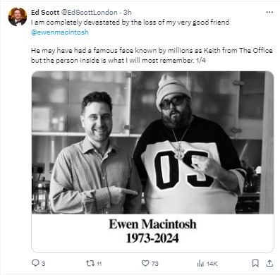 Comedian and actor Ewen Macintosh passes away