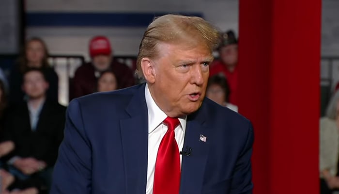 Former US President Donald Trump while speaking to the Fox News Town Hall in this still on February 20, 2024. — YouTube/Fox News
