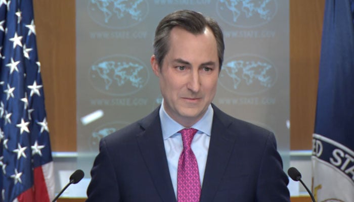 US State Department Spokesperson Matthew Miller during a press briefing on February 21, 2024. — Screengrab/State Department