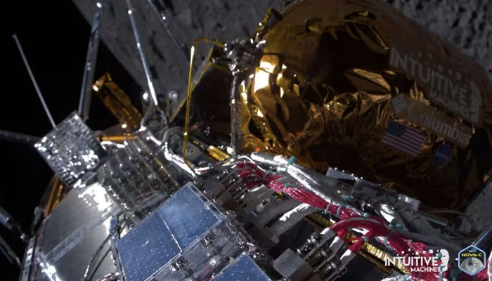 In this photo courtesy of Intuitive Machines, Odysseus passes over the near side of the Moon following lunar orbit during the IM-1 mission on Wednesday. — INTUITIVE MACHINES/AFP