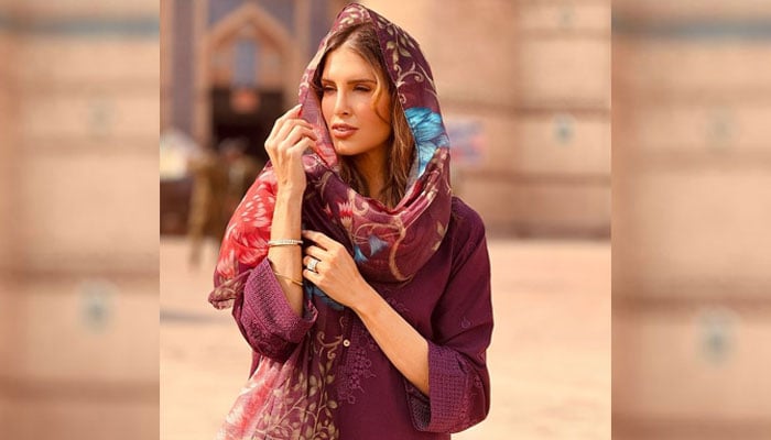 Australian model and television personality Erin Holland pictured at Shah Rukn-e-Alam shrine in Multan on February 25, 2024. — Instagram