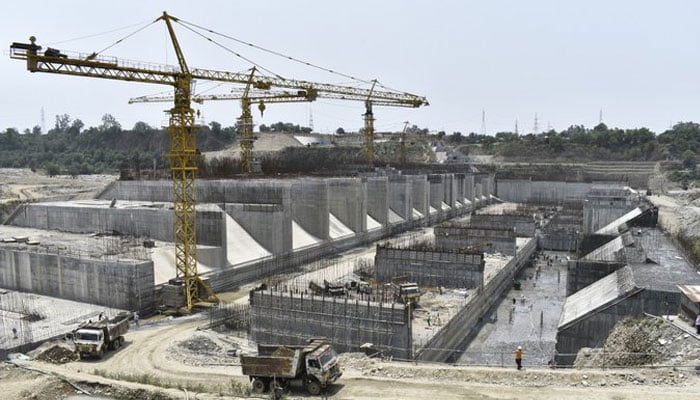 A representational image showing the Shahpur Kandi barrage being under construction. — X/@PunjabGovtIndia/File