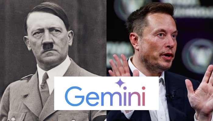 This combination of images shows Adolf Hitler (left) and Elon Musk. — X/@CatholicsCowboy, Reuters/File