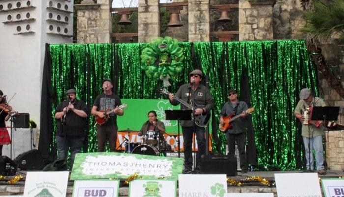 A band performs at San Antonios St Patricks festival. — Visit San Antonio