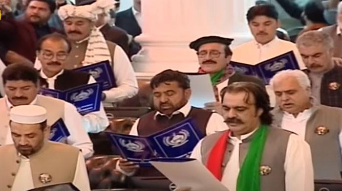 KP Assembly members take oath in ruckus-hit maiden session