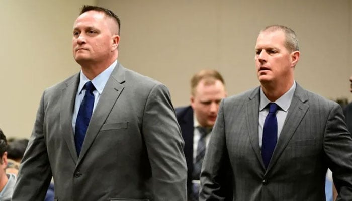 Jeremy Cooper (left) and Peter Cichuniec appear in court in December 2023. — BBC via The Denver Post