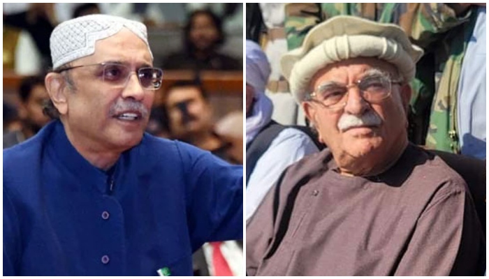 PPP Co-Chairman Asif Ali Zardari (left) andPashtunkhwa Milli Awami Party (PkMAP) Chief Mahmood Khan Achakzai. — PPI/Facebook/Mahmood Khan Achakzai/File