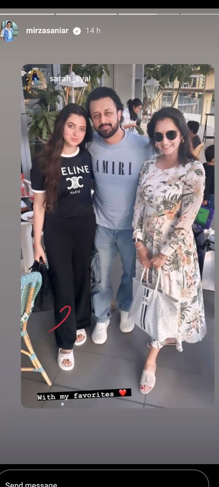 Sania Mirza spotted with Atif Aslam, wife in Dubai