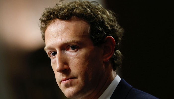 Metas CEO Mark Zuckerberg attends the Senate Judiciary Committee hearing on online child sexual exploitation at the US Capitol in Washington, US, January 31, 2024.