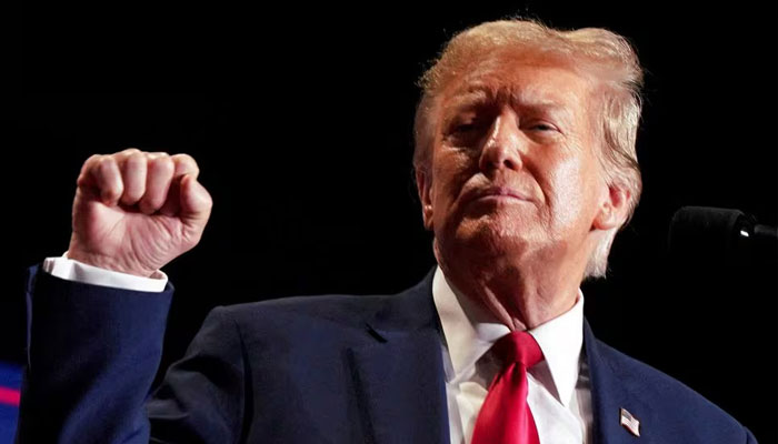 Republican presidential candidate and former US President Donald Trump reacts on stage during a campaign rally in Richmond, Virginia, US March 2, 2024. —Reuters