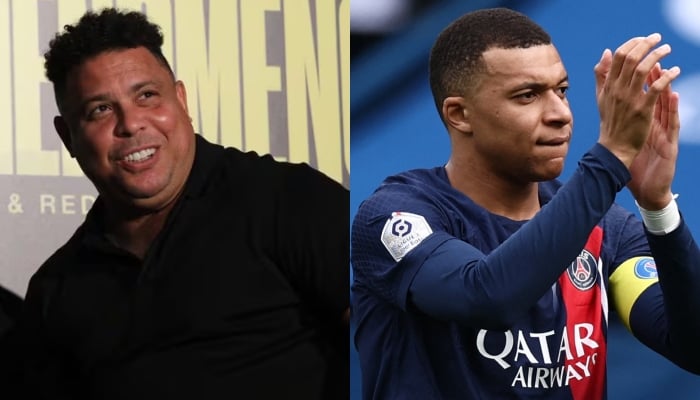 This combination of images shows Brazilian football legend Ronaldo De Lima (left) and French football star Kylian Mbappe. — Reuters/Files