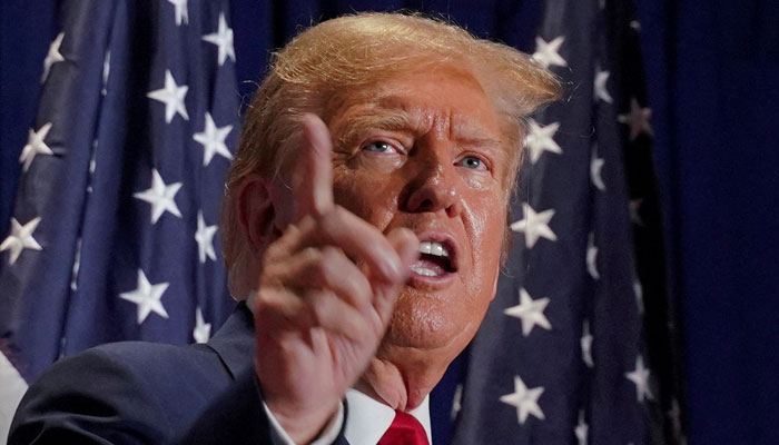 Republican presidential candidate and former US president Donald Trump gestures during a campaign rally in Richmond, Virginia, US March 2, 2024. — Reuters