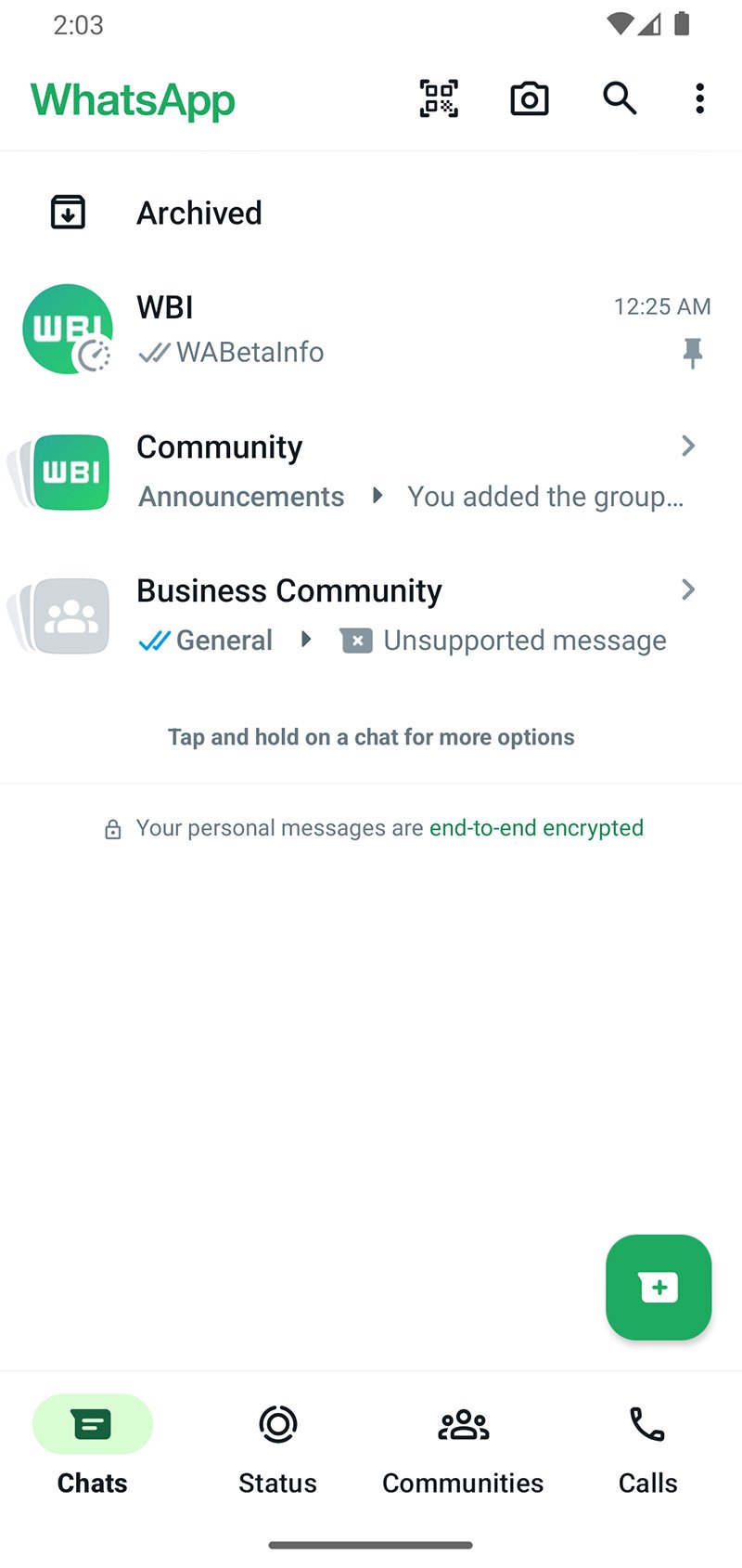 Screenshot of WhatsApp’s UPI QR Code scanning feature. — WABetaInfo.com